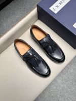 J.M.WESTON Black calfskin Leather Shoes-J.M.WESTON Man Business Leather Shoes